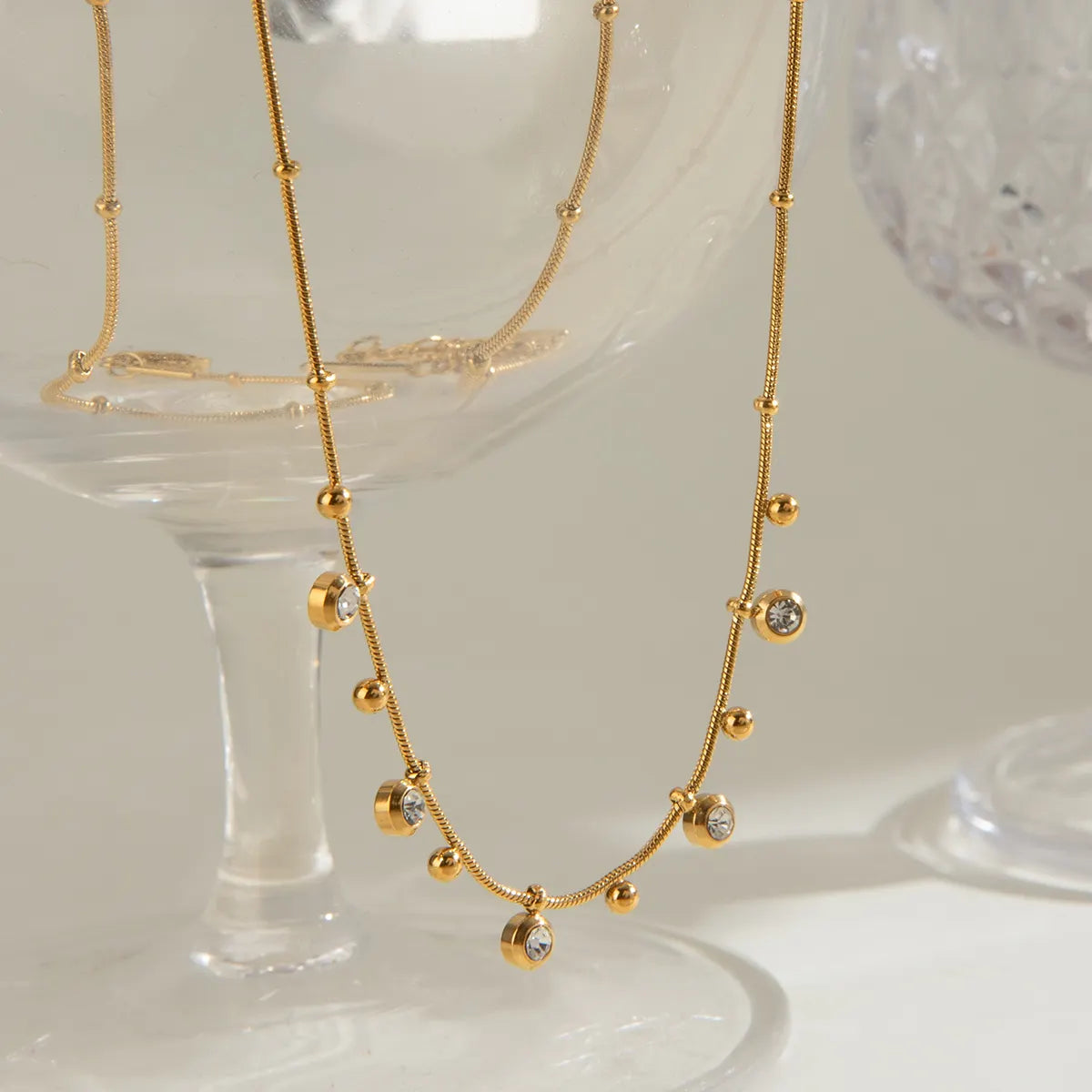 Zia Bead Elegant Zirconia Necklace