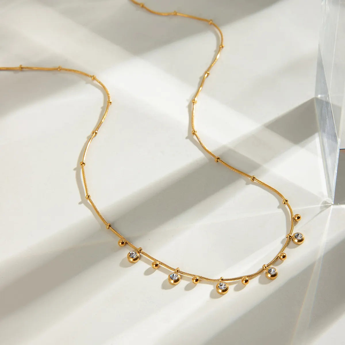 Zia Bead Elegant Zirconia Necklace