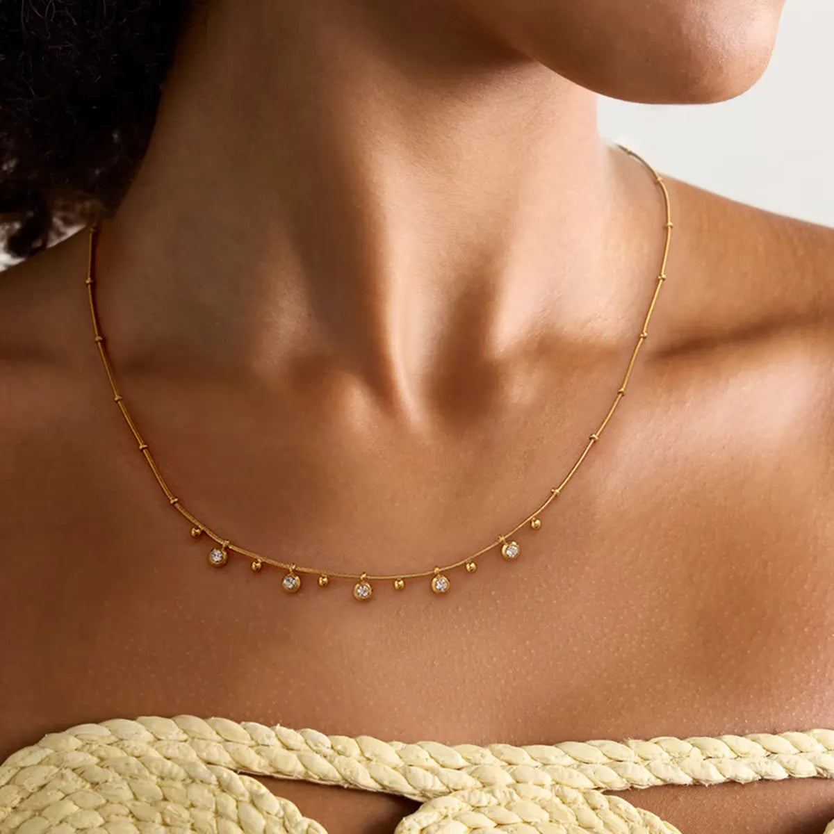 Zia Bead Elegant Zirconia Necklace