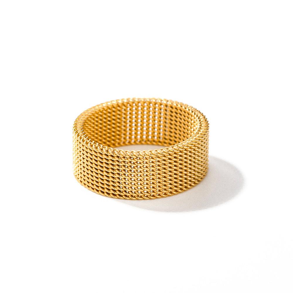 Simple Wide Band Woven Ring