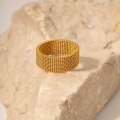 Simple Wide Band Woven Ring