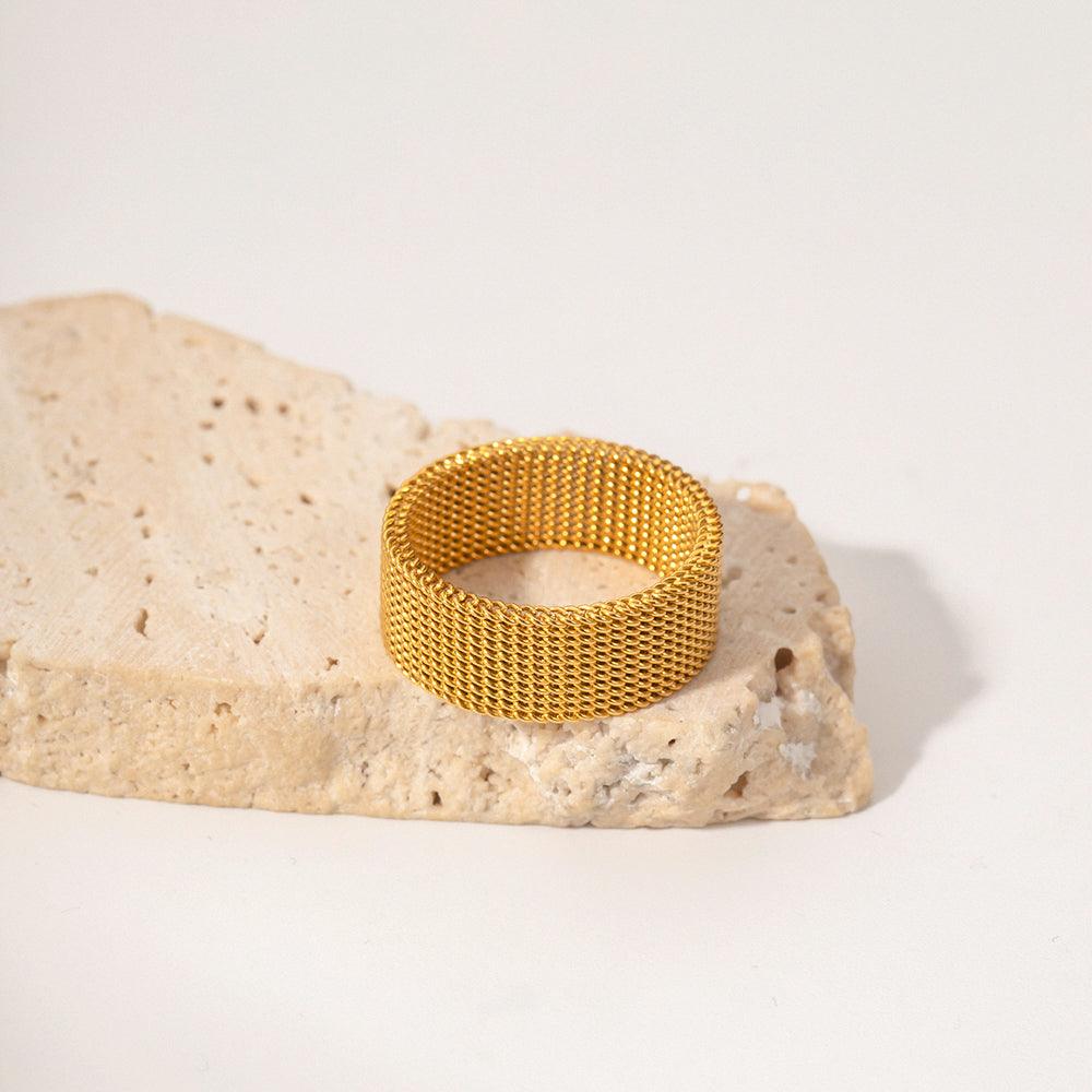 Simple Wide Band Woven Ring