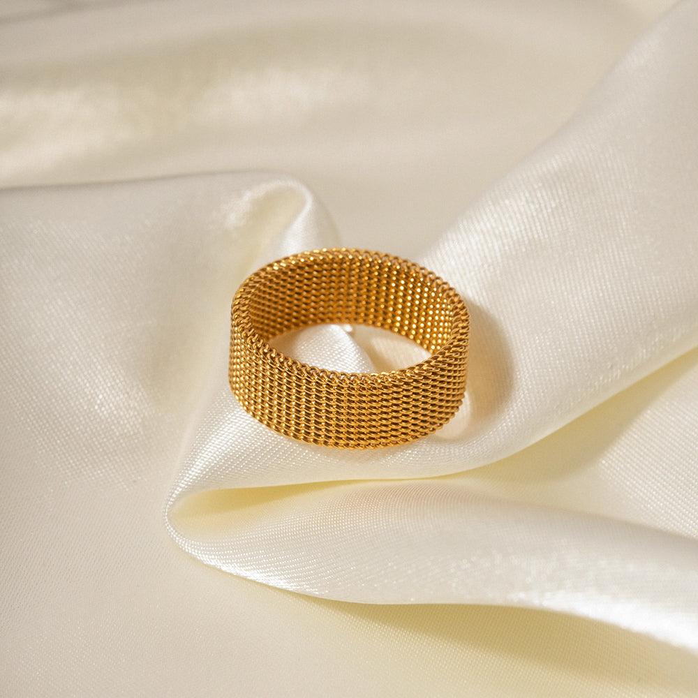 Simple Wide Band Woven Ring