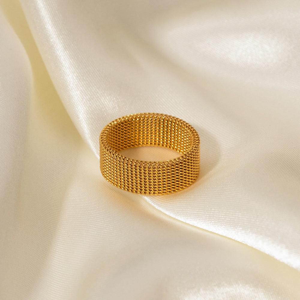 Simple Wide Band Woven Ring