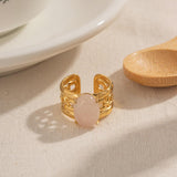 Oval Pink Crystal Resizable Ring