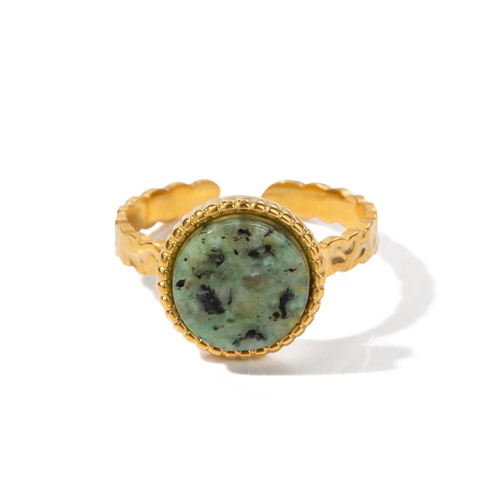 Natural Stone Turquoise Resizable Ring