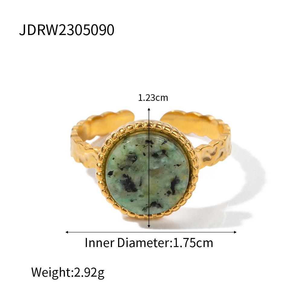 Natural Stone Turquoise Resizable Ring