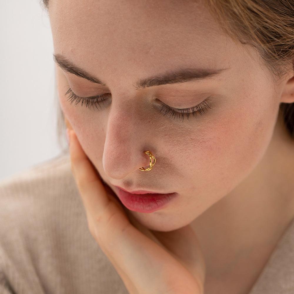 Ear Cuff Nose Pin Earring – Dimplery - Main Image