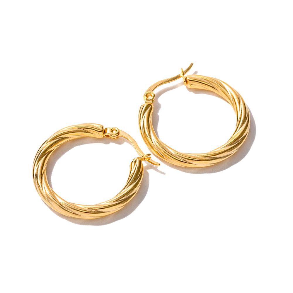 Big Twisty Circle Hoop Earrings