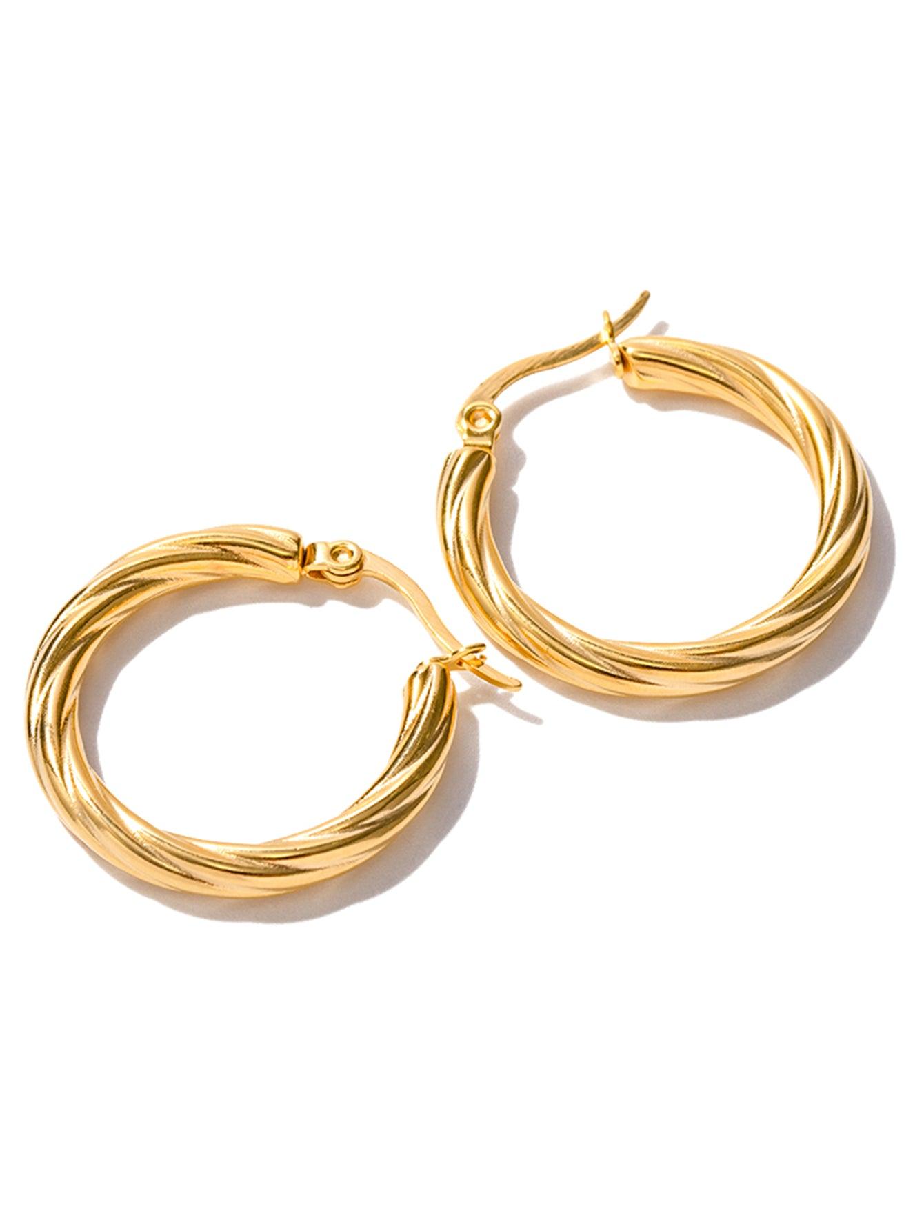 Big Twisty Circle Hoop Earrings