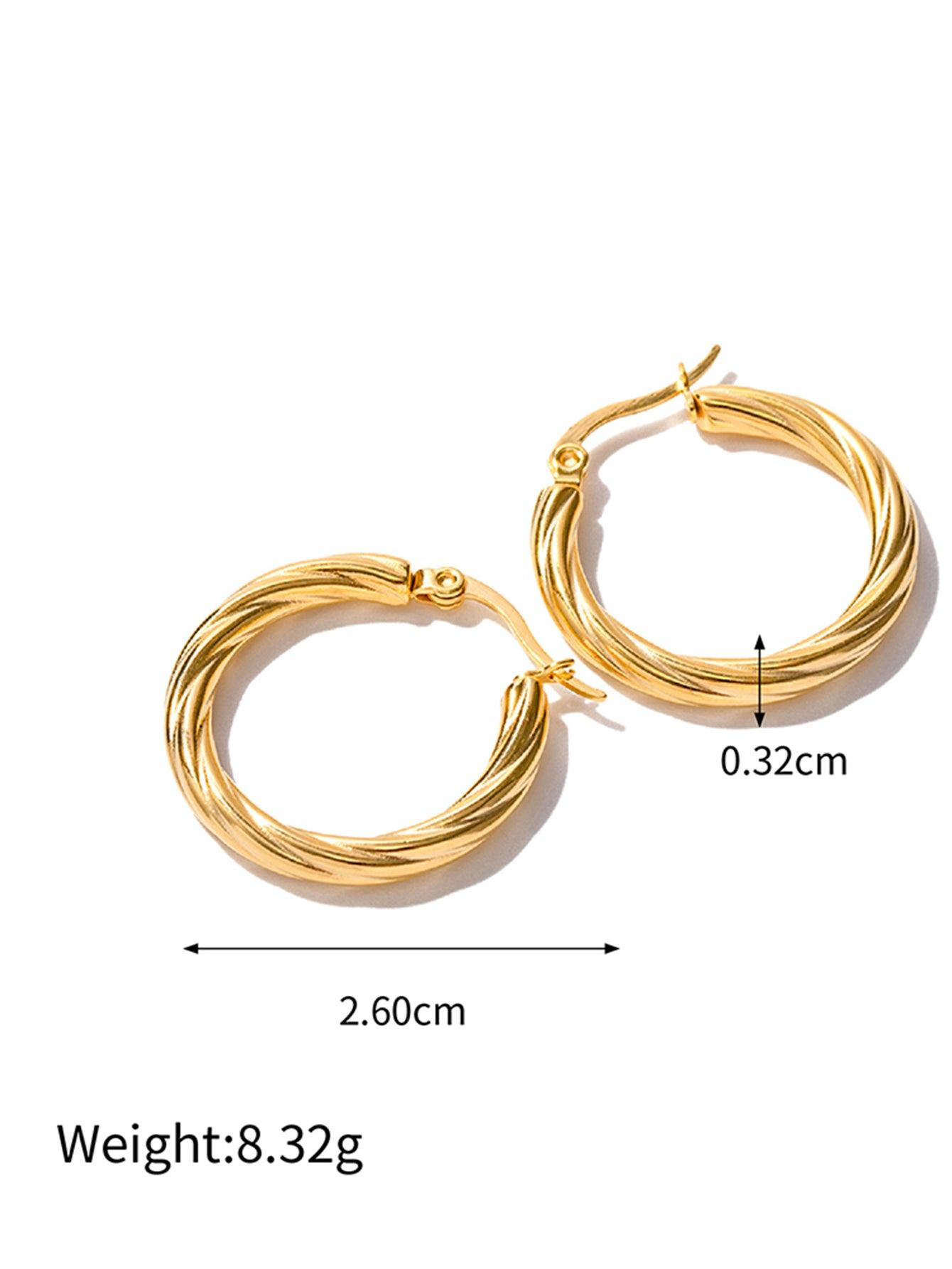 Big Twisty Circle Hoop Earrings