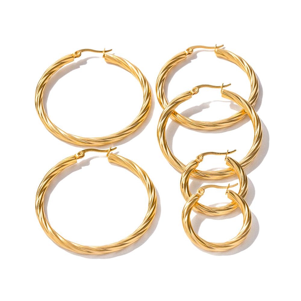 Twisty Hoop Earrings
