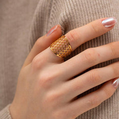 Honey Comb Resizable Ring