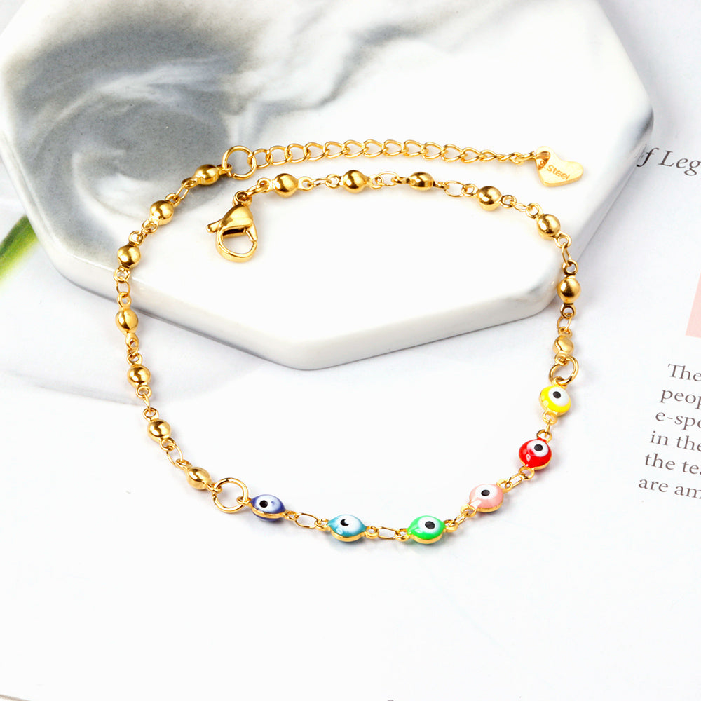 Beaded Evil Eye Anklet