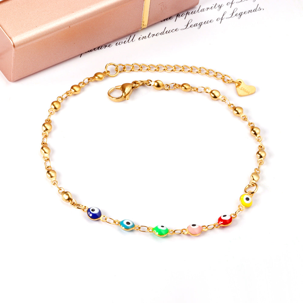 Beaded Evil Eye Anklet