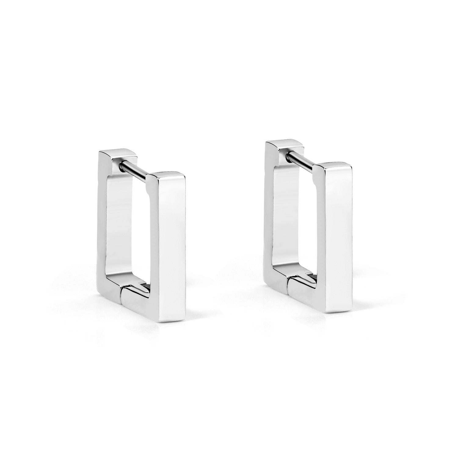 Square Hoop Earring - silver