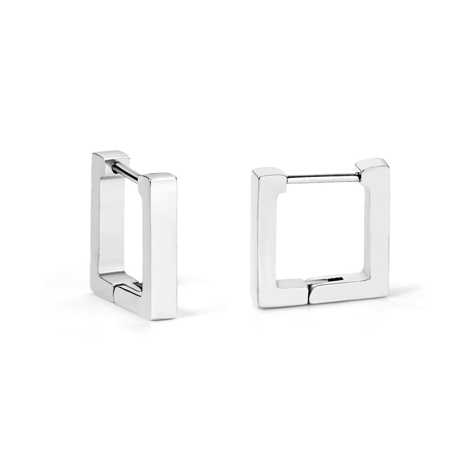 Square Hoop Earring - silver