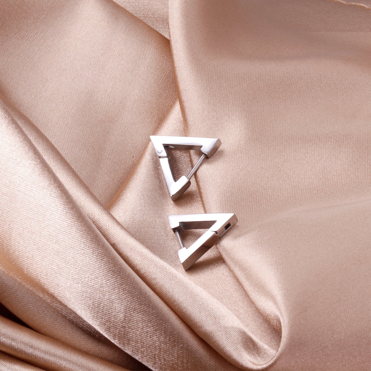 Triangle Hoop Earring - Silver