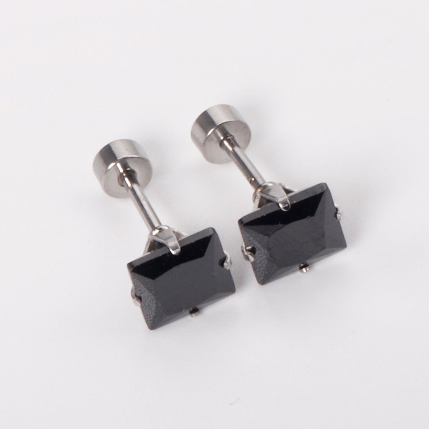 Square Bolt Stud Earring - Silver