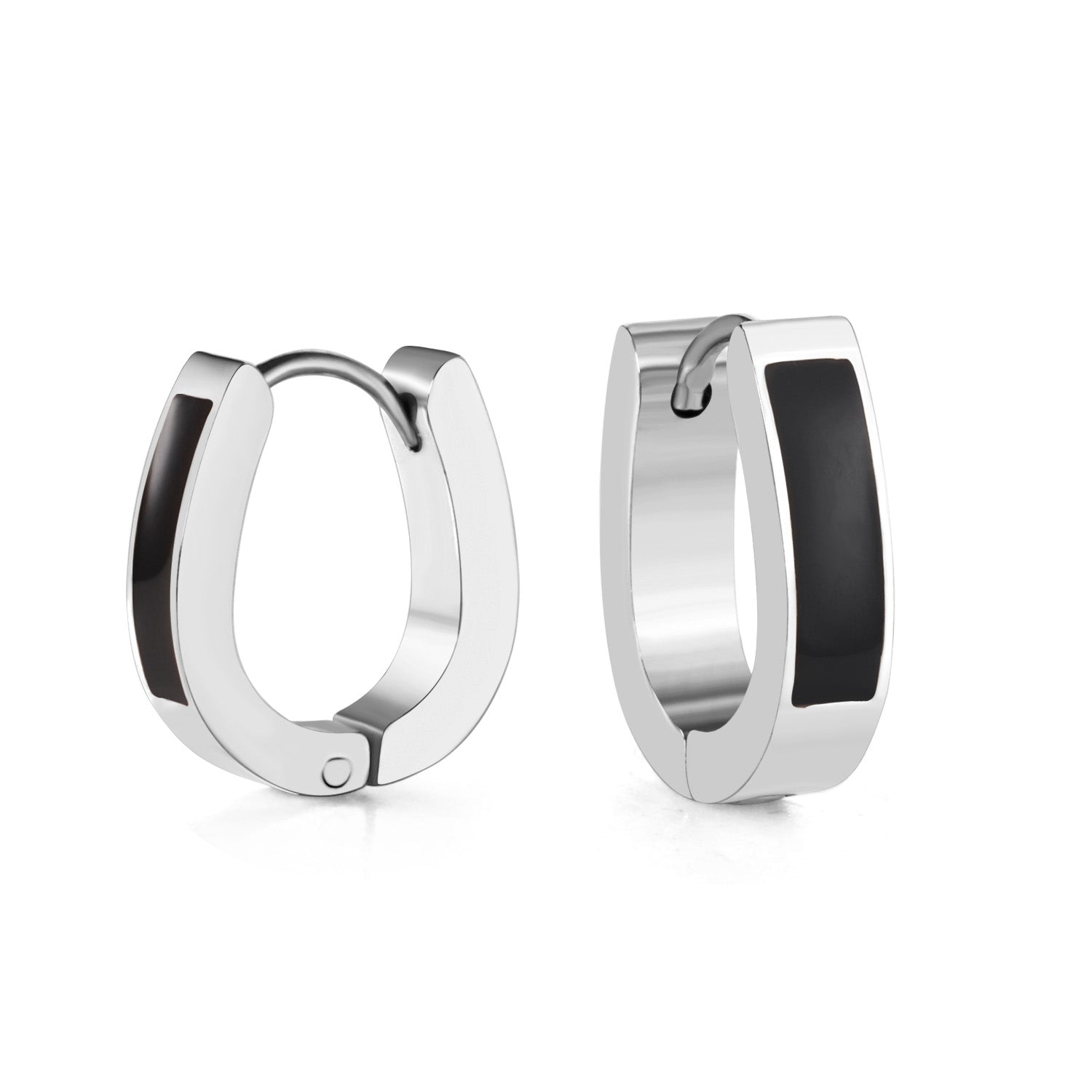 Chrome Noir Hoop Earring