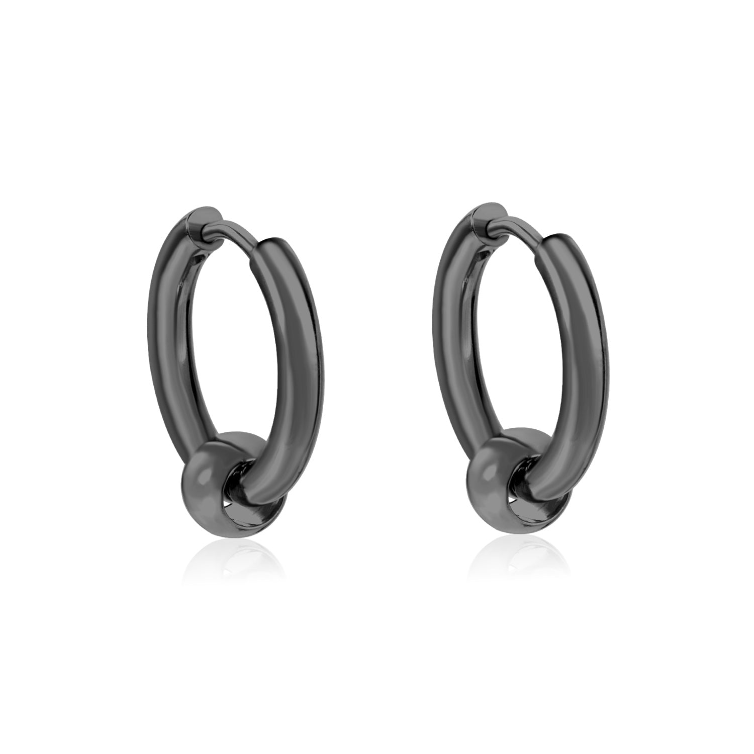 Black Bolt Hoop Earring