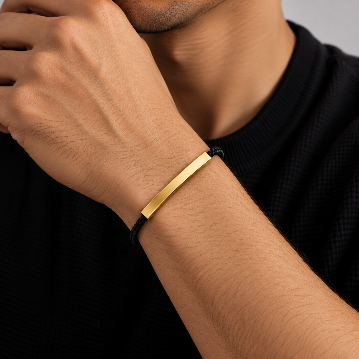 Engravable Rope Bracelet - Black - G