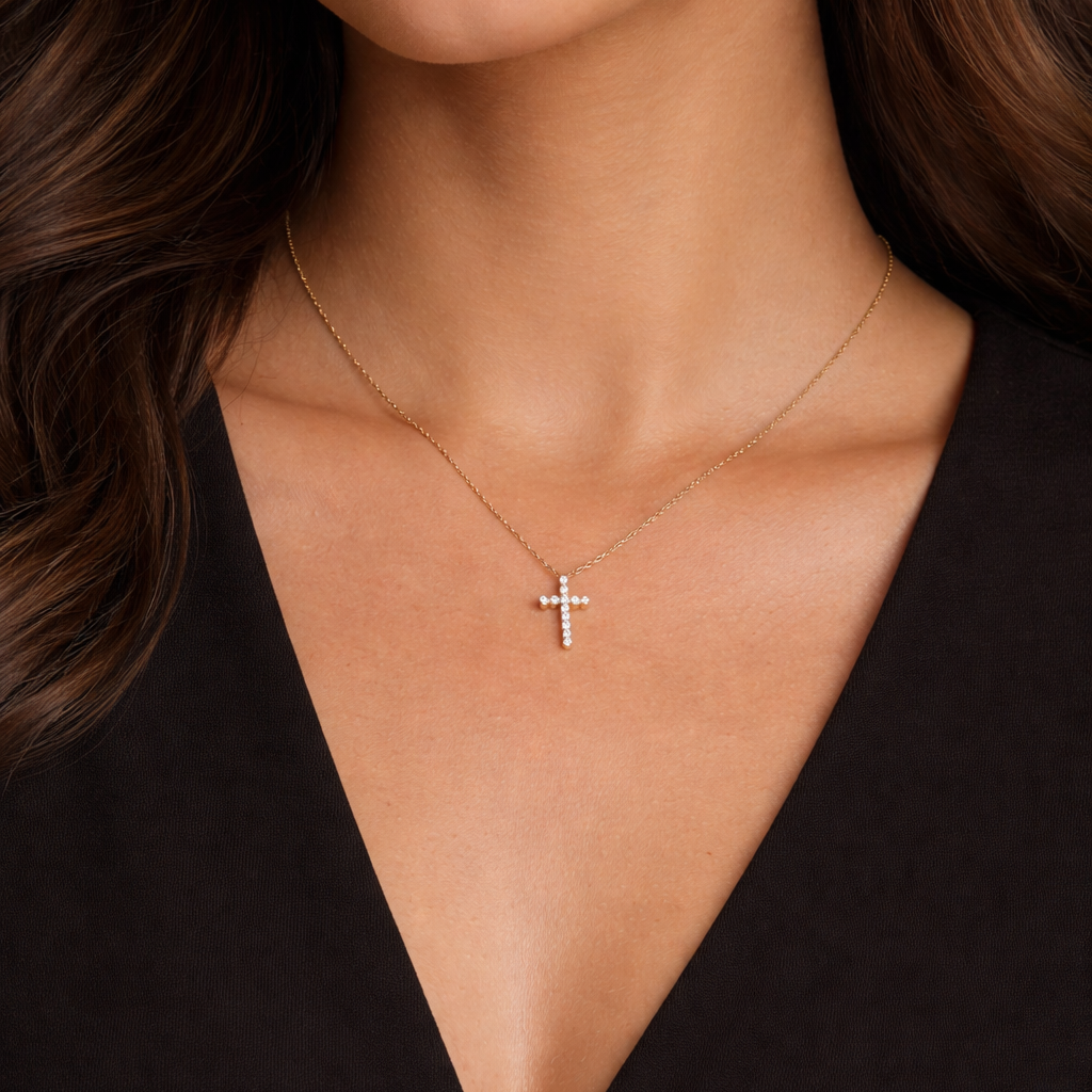 Luxe Glow Cross Necklace