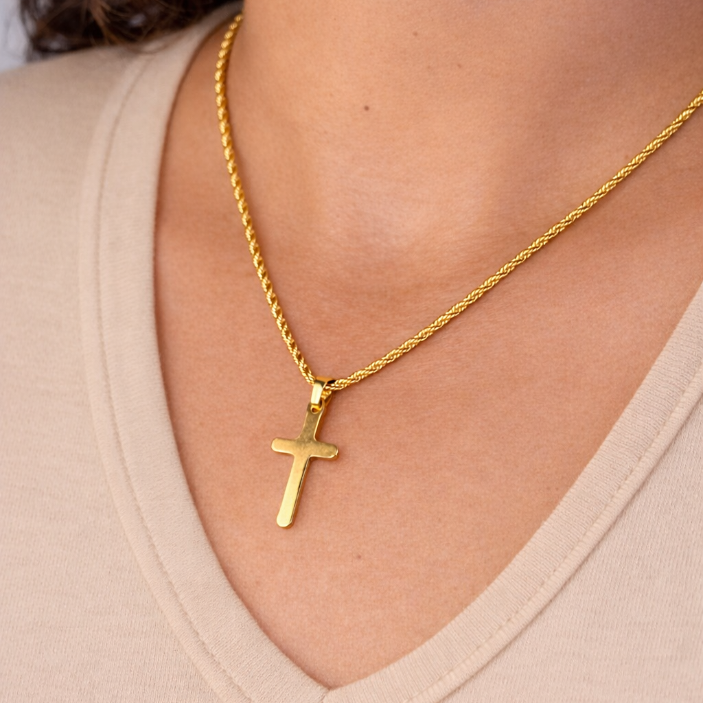 Engravable Divine Cross Necklace