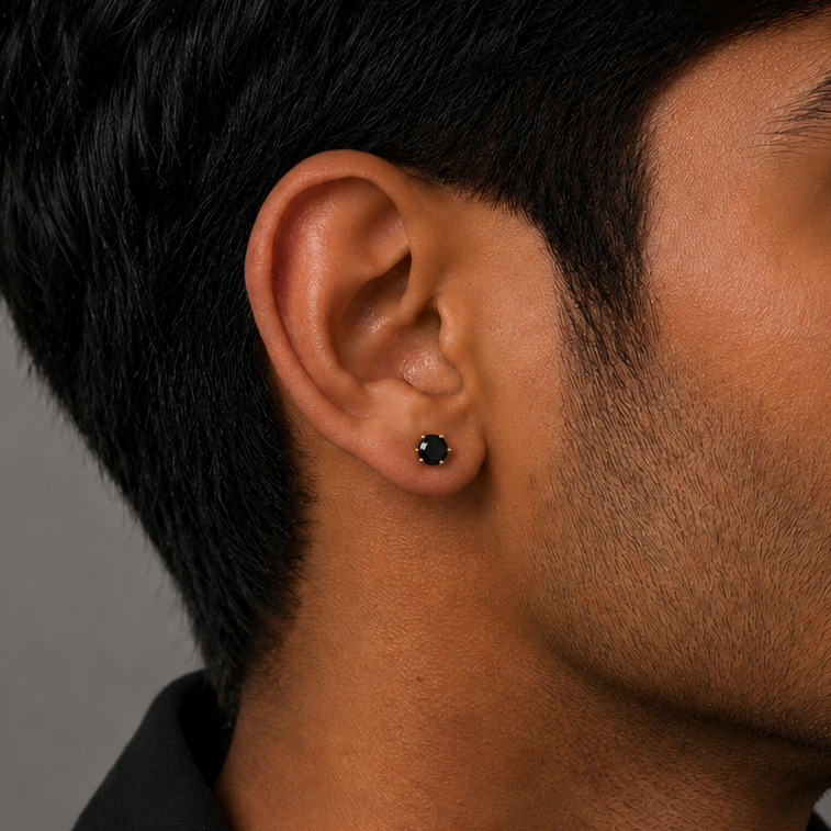 Noir Stud Earring - 5 MM