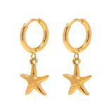 Sea Star Hanging Hoop Earring