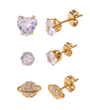 3 Earring Set - Heart & Orbit Zirconia