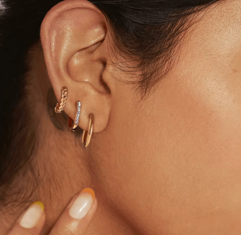 3 Earring Set - Small Hoops