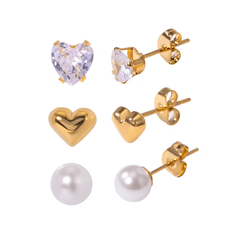 3 Earring Set - Hearty Love