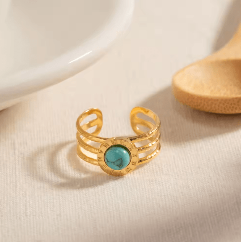 Turquoise Layered Resizable Ring