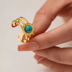 Turquoise Layered Resizable Ring