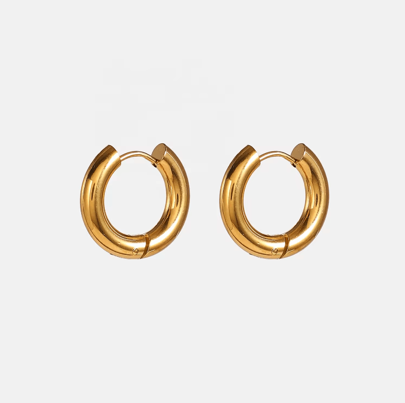 Small Dainty Hoop Earring - 4mm Thick