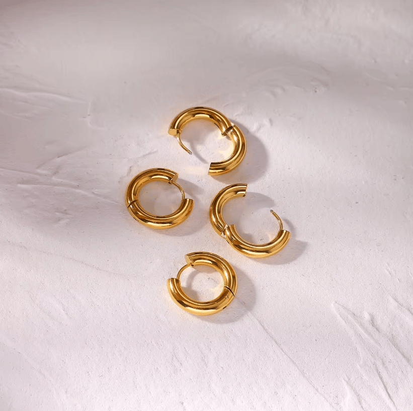 Small Dainty Hoop Earring - 4mm Thick