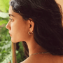 Small Dainty Hoop Earring - 4mm Thick