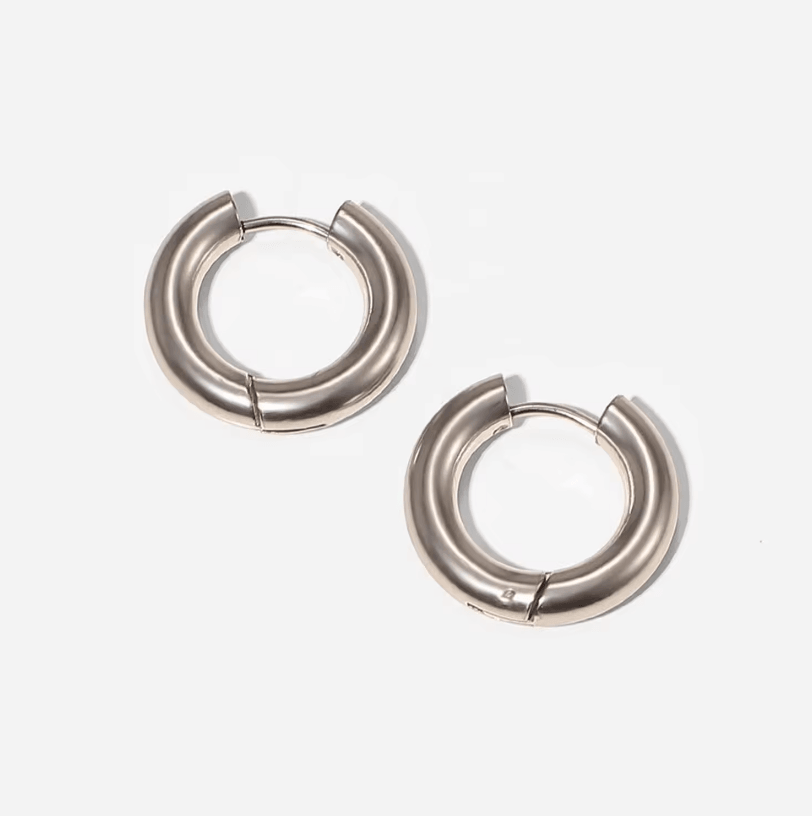 Small Dainty Hoop Earring - 4mm Thick