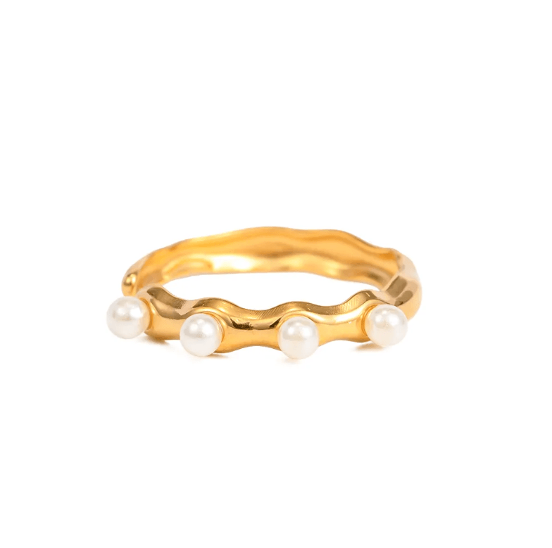 Pearl wavy Resizable Ring