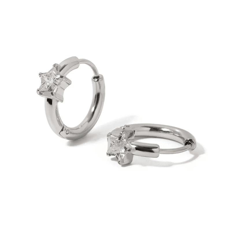 Star Huggie Hoop Earring