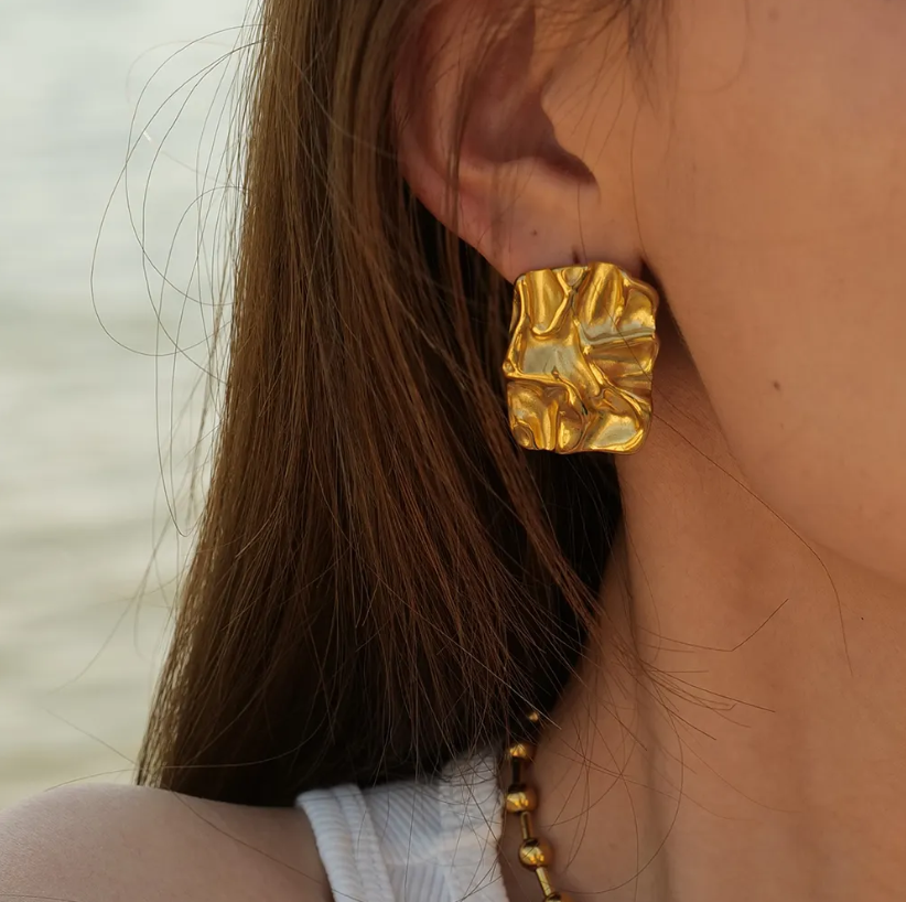 Lava Textured Statement Earring