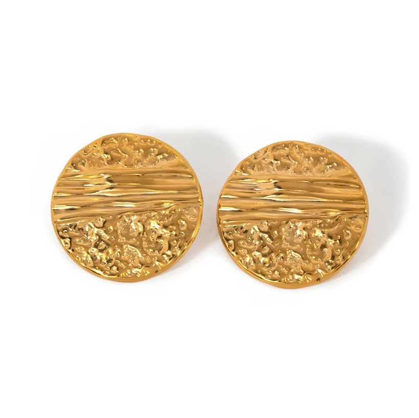 Fossil Round Statement Earring