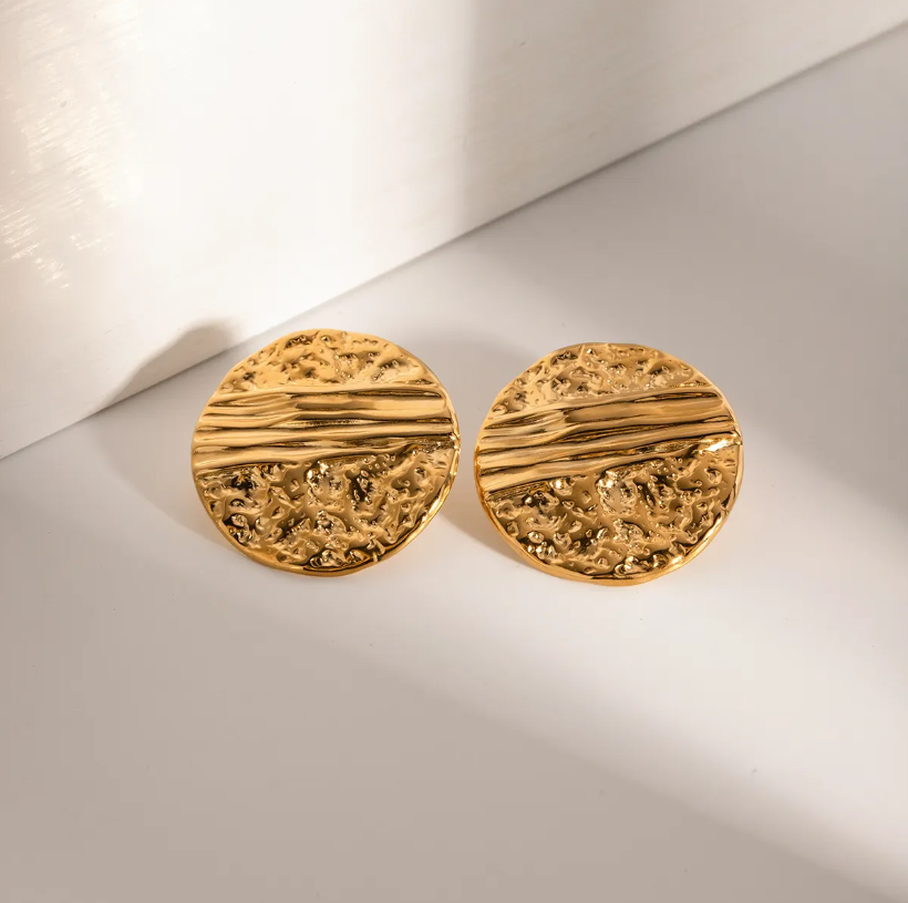 Fossil Round Statement Earring