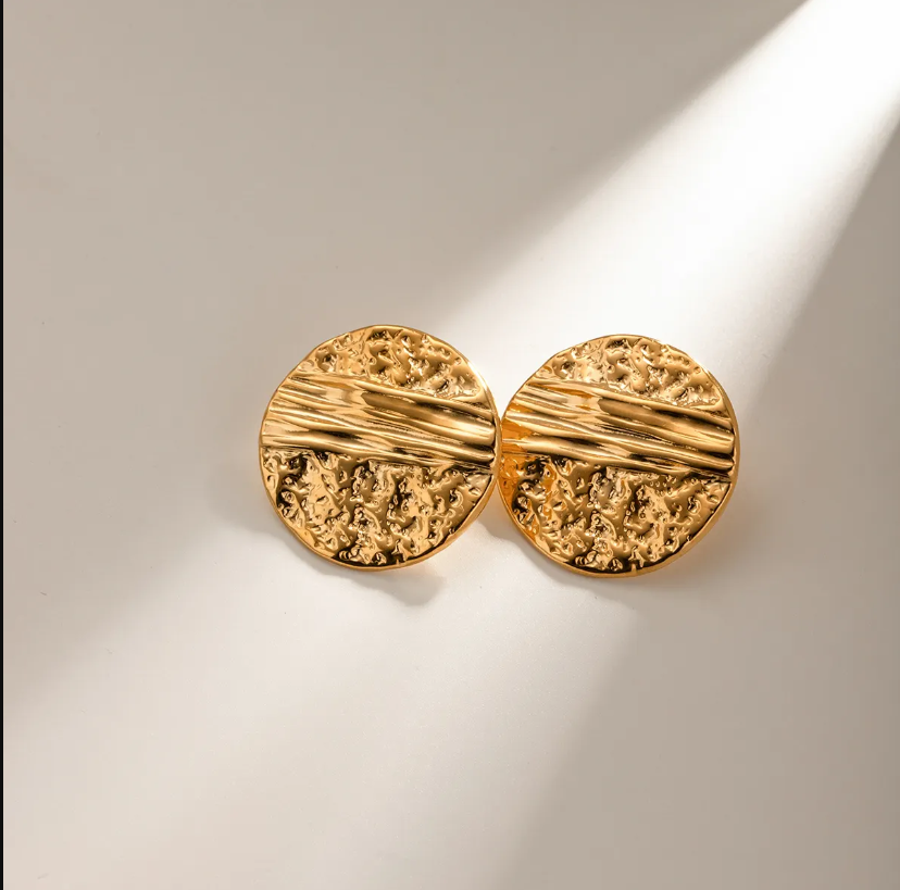 Fossil Round Statement Earring