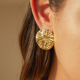 Fossil Round Statement Earring