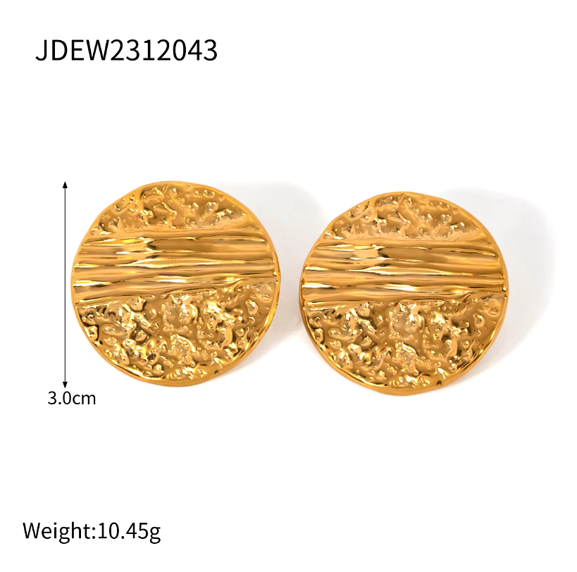 Fossil Round Statement Earring