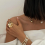 Orb Pearl Cuff Necklace