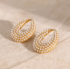 Bold Pearl Hoop Earring