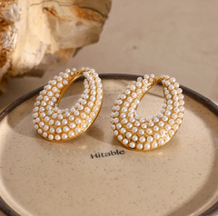 Bold Pearl Hoop Earring